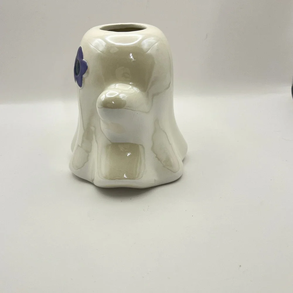 Kohls Celebrate Together Iridescent Ceramic Ghost Bud Vase Purple Halloween
